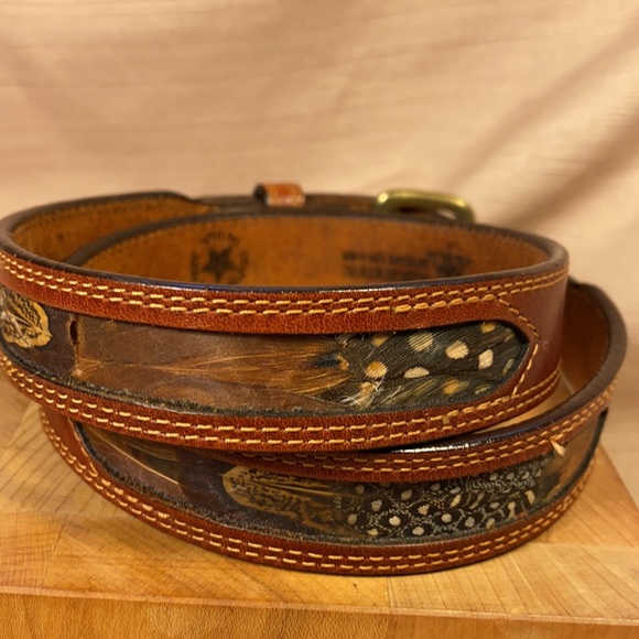 Leegin made in USA🇺🇸 leather/feather belt vintag - Picture 6 of 16